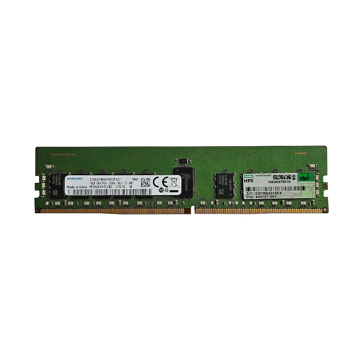 HP SAMSUNG 16GB 1Rx4 PC4-2666V ECC REG 840757-091 M393A2K40CB2-CTD7Q