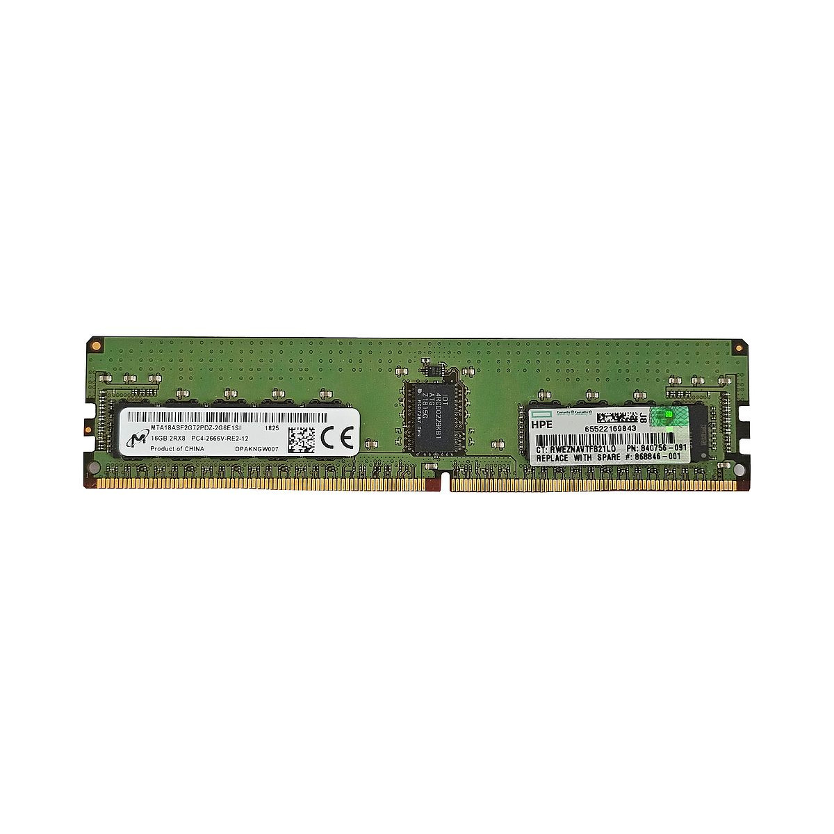 MICRON 16GB 2Rx8 PC4-2666V ECC REG CL19 1.2V MTA18ASF2G72PDZ-2G6E1SI