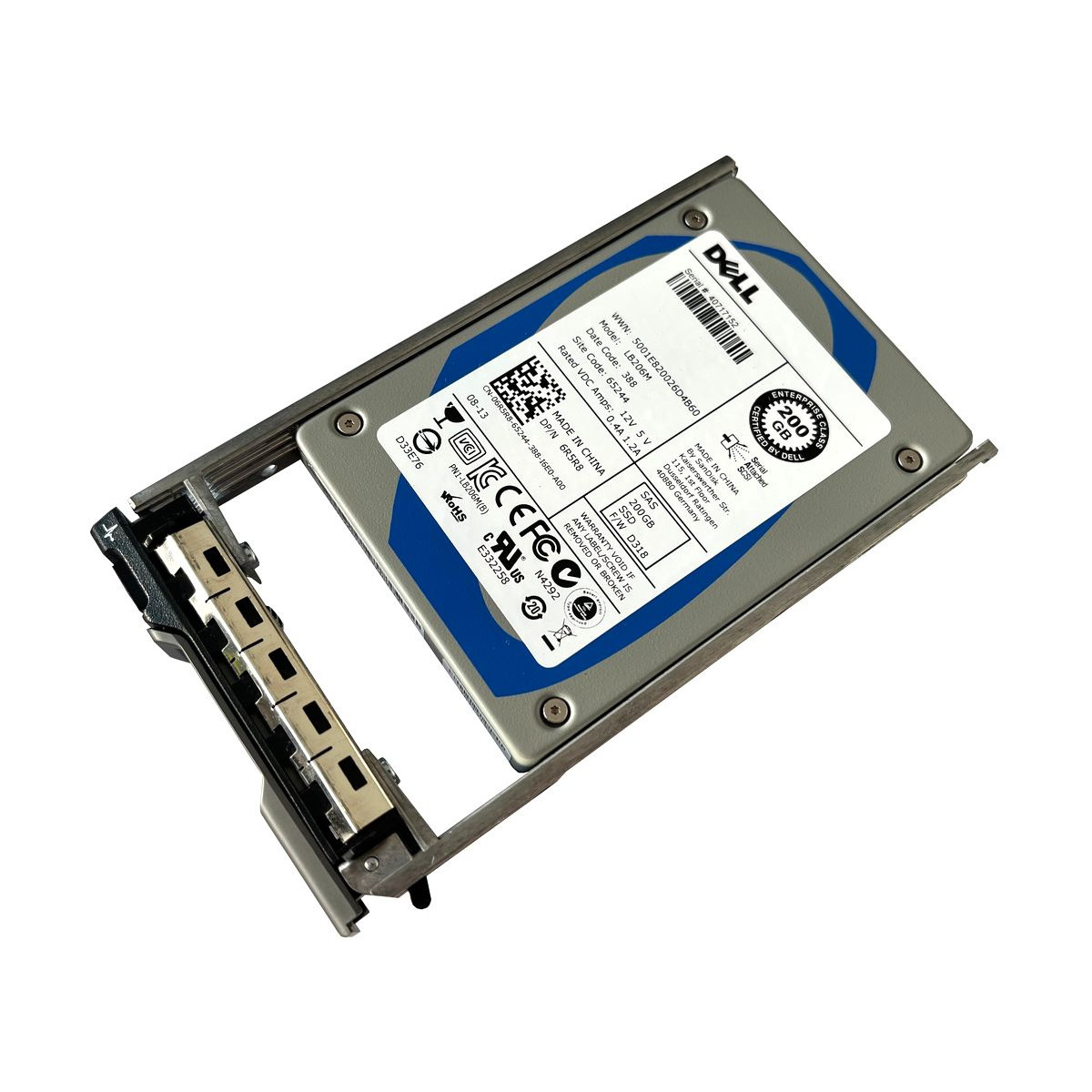 DYSK DELL ENTERPRISE 200GB SAS SSD 6G 2,5 RAMKA LB206M 6R5R8 06R5R8