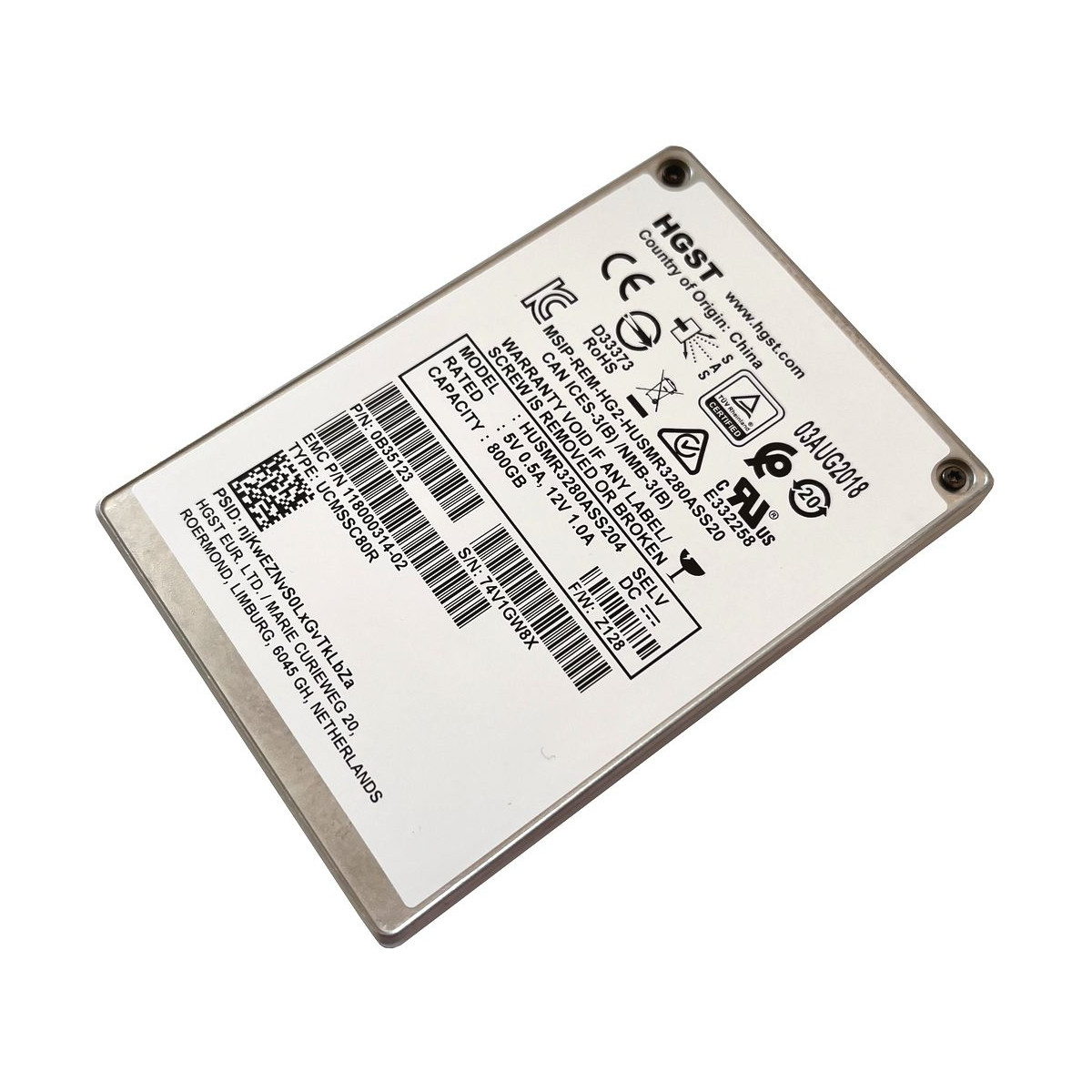 DYSK HGST EMC 800GB SSD SAS 12G 2,5 HUSMR3280ASS204 11800314-02 0B35123