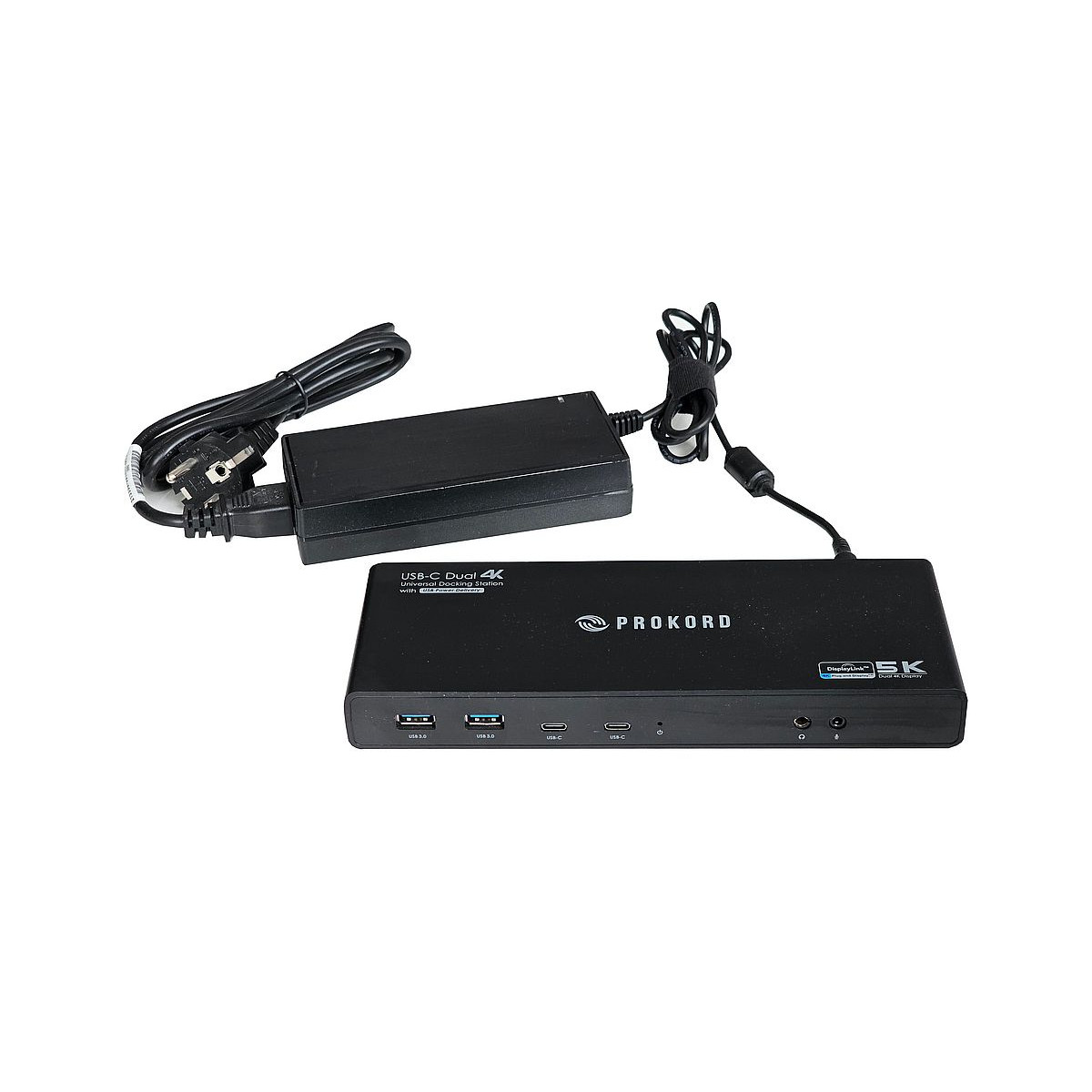 UNIWERSALNA STACJA DOKUJACA PROKORD 65W DUAL USB C 4K 2xHDMI 2xUSB ZASILACZ