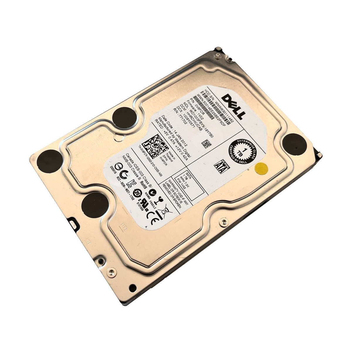 DYSK DELL WD 1TB SATA 7.2K 3,5 WD1003FBYX-18Y7B0 0V8FCR