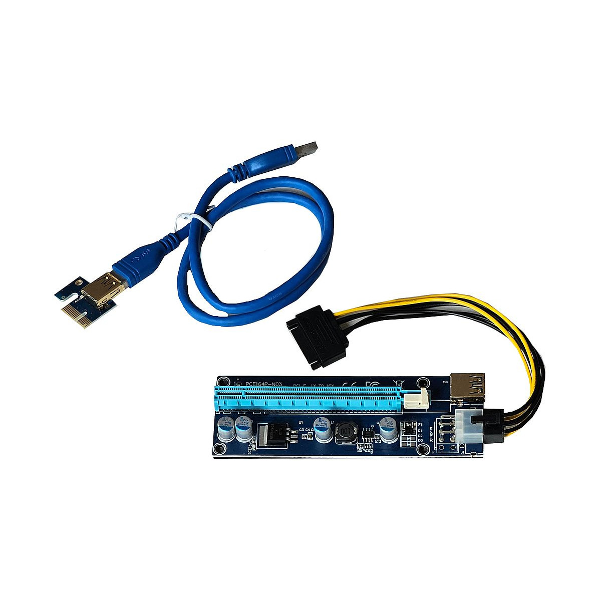 RISER SAVIO AK-36 PCIe x1 PCIe x16 USB 3.0 KABEL 6PIN SATA