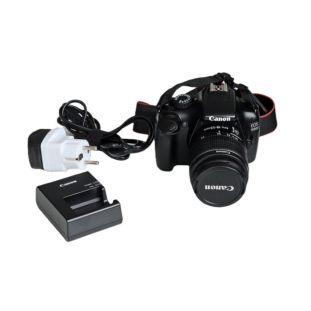 LUSTRZANKA CANON EOS 1100D 12Mpix OBIEKTYW EFS 18-55MM ZASILACZ BAT TORBA