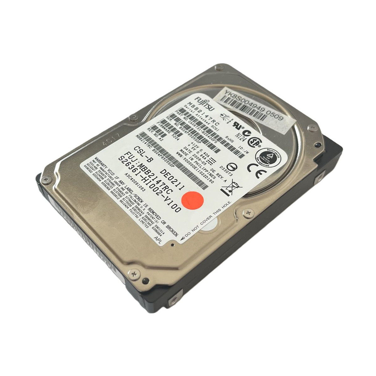 DYSK FUJITSU 146GB SAS 10K 2,5 MBB2147RC CA06731-B20400FS S26361-H1002-V100