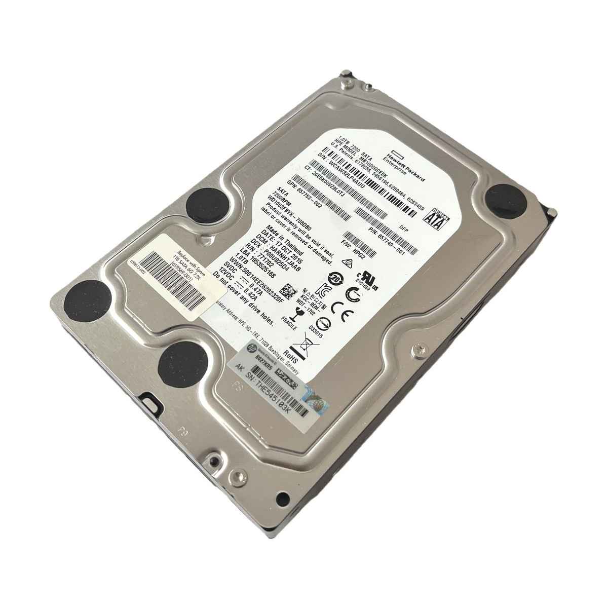DYSK HP WD 1TB SATA 7.2K 3,5 MB1000GCEEK WD1003FBYX 657749-001 657753-002
