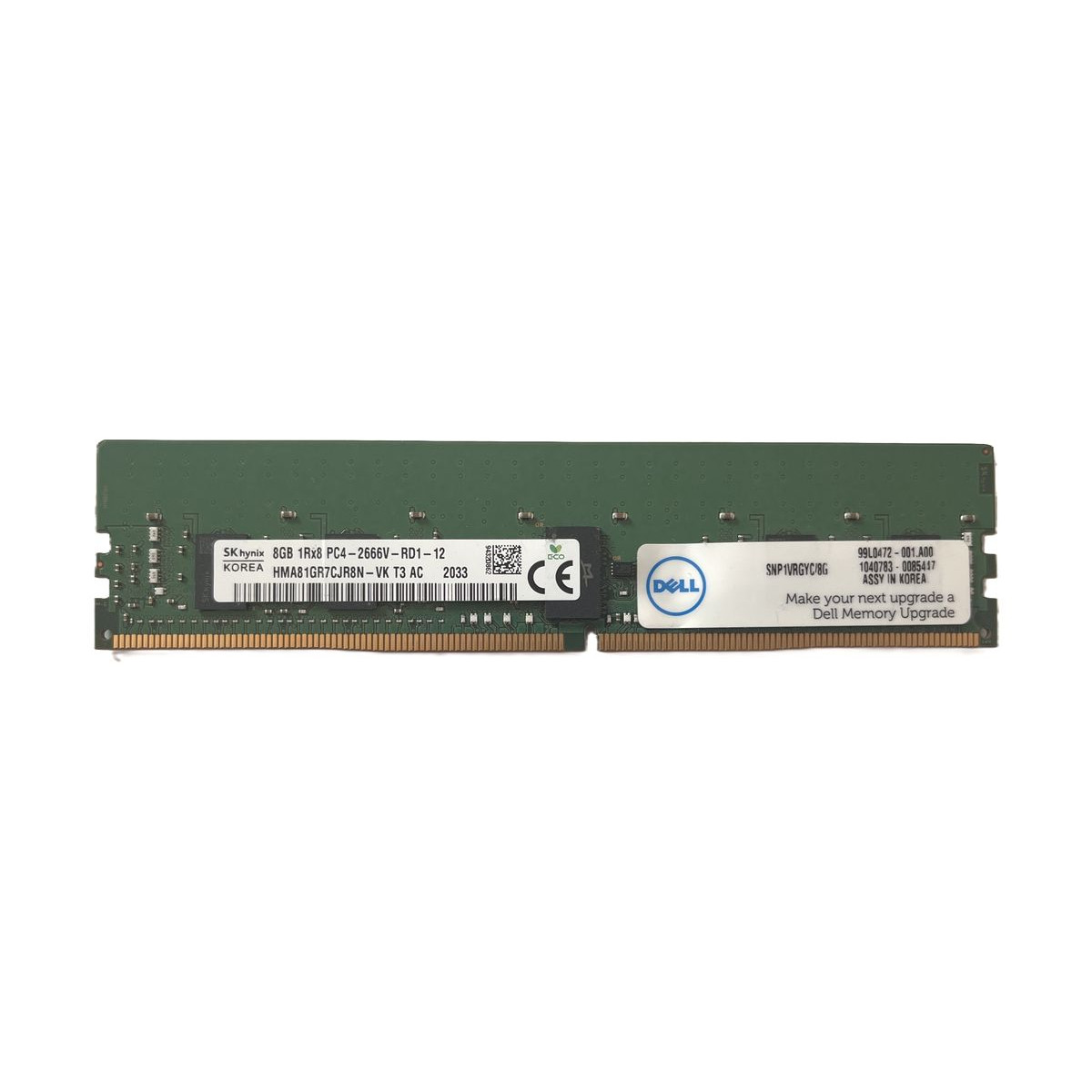 PAMIĘĆ RAM SK HYNIX DELL 8GB 1Rx8 PC4-2666V ECC REG HMA81GR7CJR8N-VK