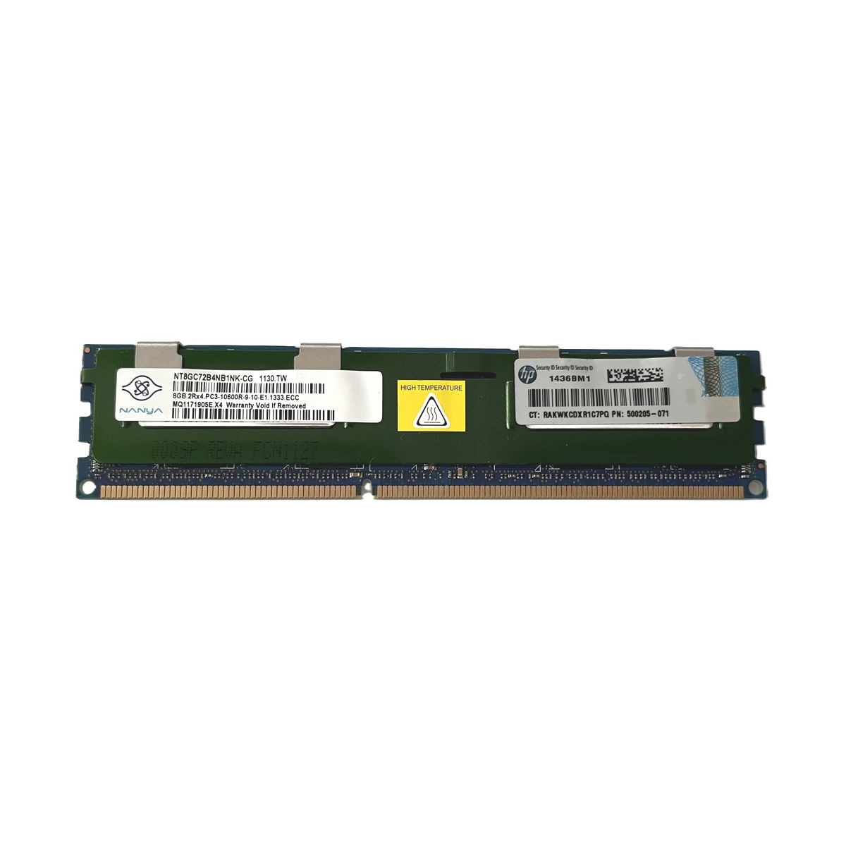 PAMIĘĆ HP NANYA 8GB 2Rx4 PC3-10600R ECC REG NT8GC72B4NB1NK-CG 500205-071
