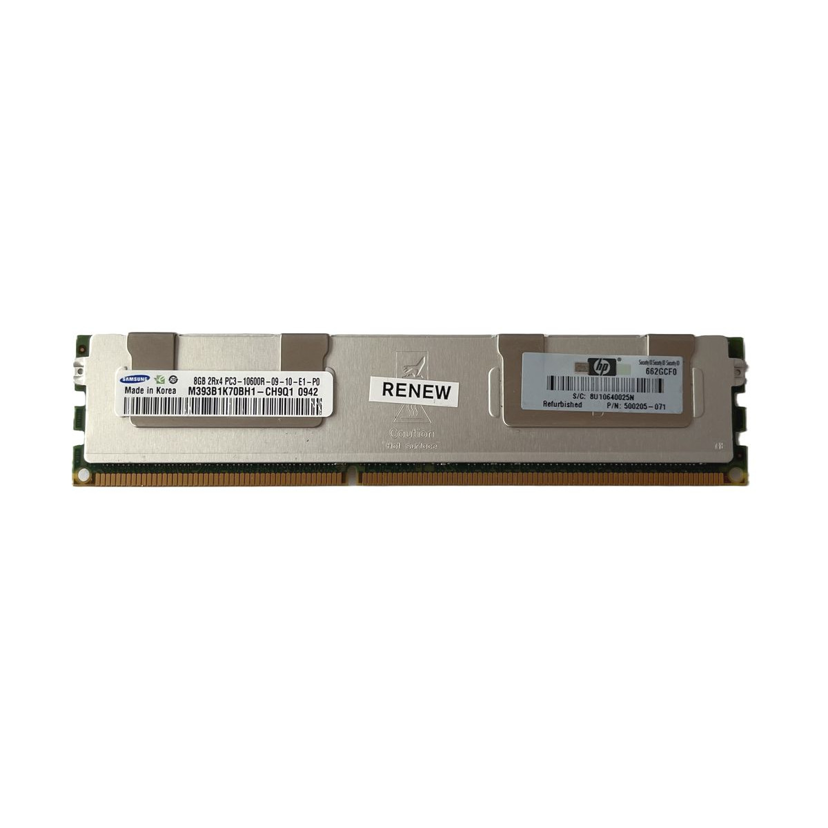 PAMIĘĆ HP SAMSUNG 8GB 2Rx4 PC3-10600R ECC REG M393B1K70BH1-CH9Q1 500205-071
