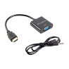 NOWY ADAPTER PRZEJŚCIÓWKA LANBERG HDMI M NA VGA Z 2xMINI JACK NA KABLU