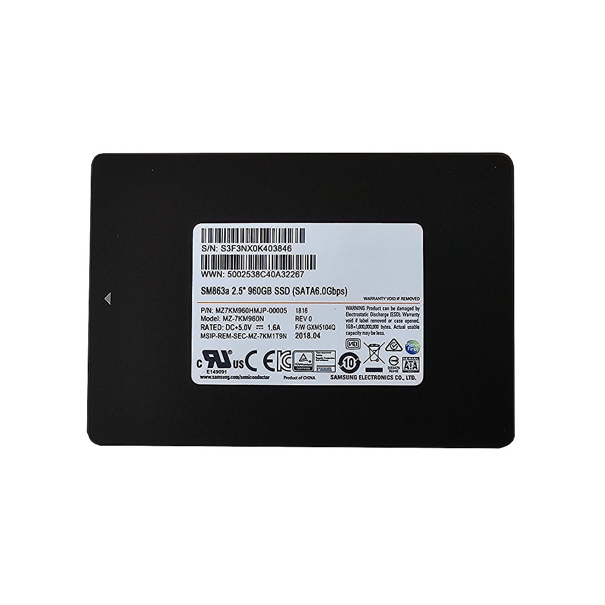 DYSK SAMSUNG SM863 960GB SSD SATA 6G 2,5 MZ-7KM960N