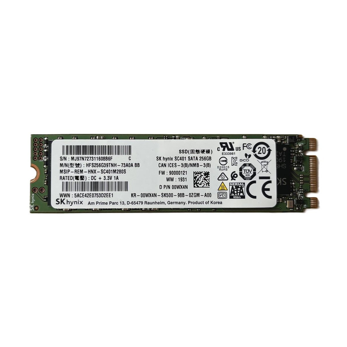 DYSK DELL HYNIX 256GB SSD SATA 6G M.2 2280 MLC HFS256G39TNH-73A0A 00WX4N