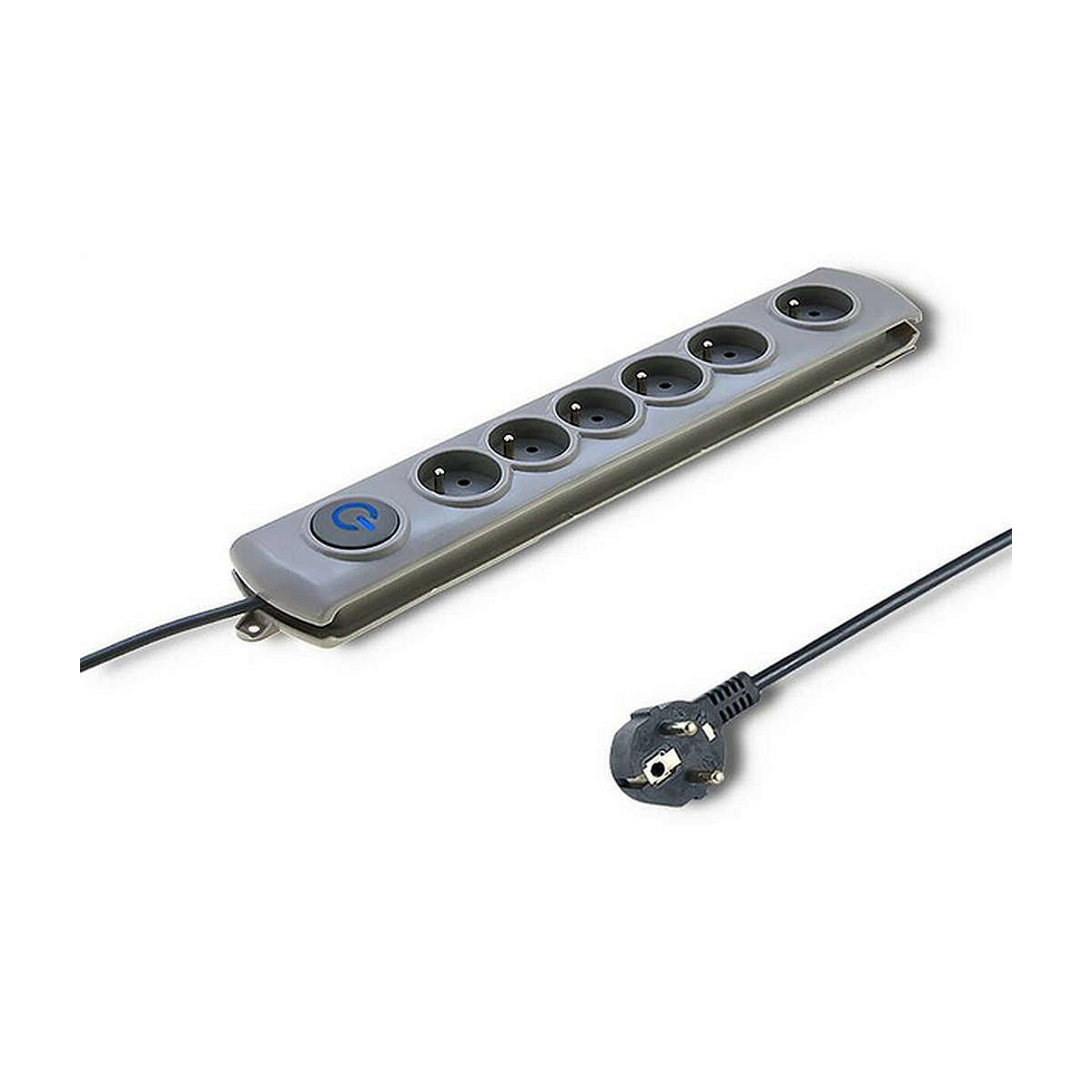 LISTWA ZASILAJĄCA ANTYPRZEPIĘCIOWA QOLTEC QUICK SWITCH 6 GNIAZD 3M SZARA