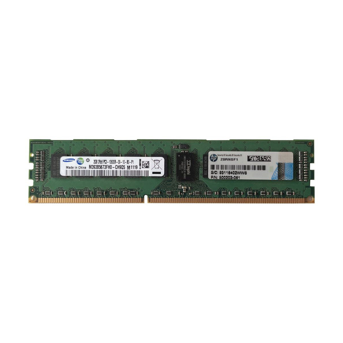 PAMIĘĆ HP SAMSUNG 2GB 2Rx8 PC3-10600R ECC REG M393B5673FH0-CH9Q5 500202-061