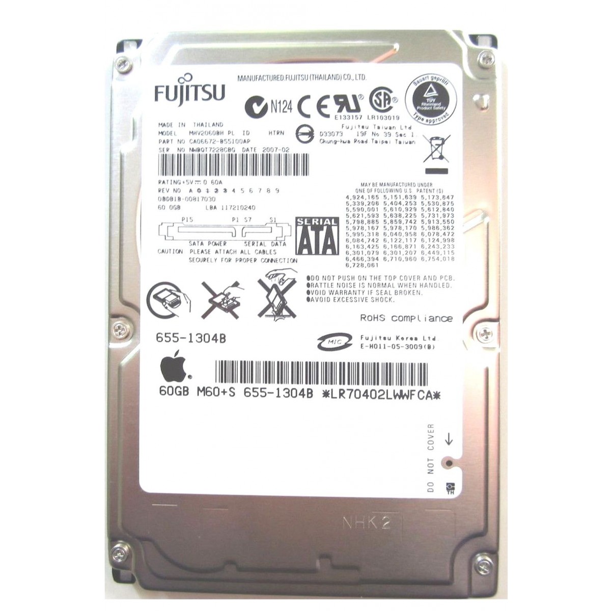 DYSK FUJITSU 60GB SATA 5.4K 2,5 MHV2060BS