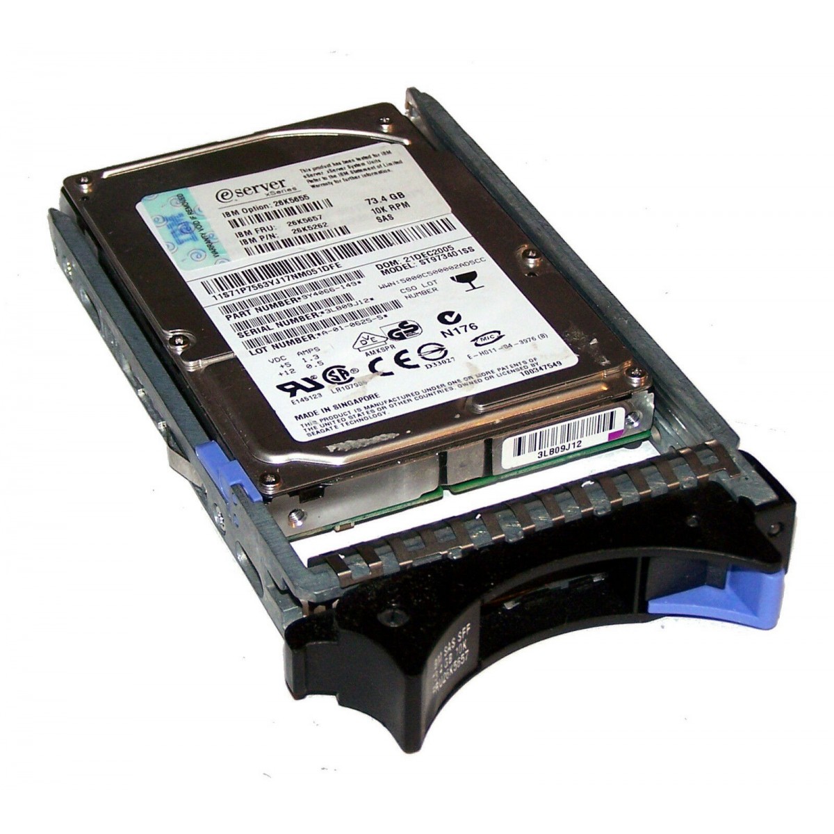 DYSK IBM 73GB SAS 10K 3G RAMKA 26K5657