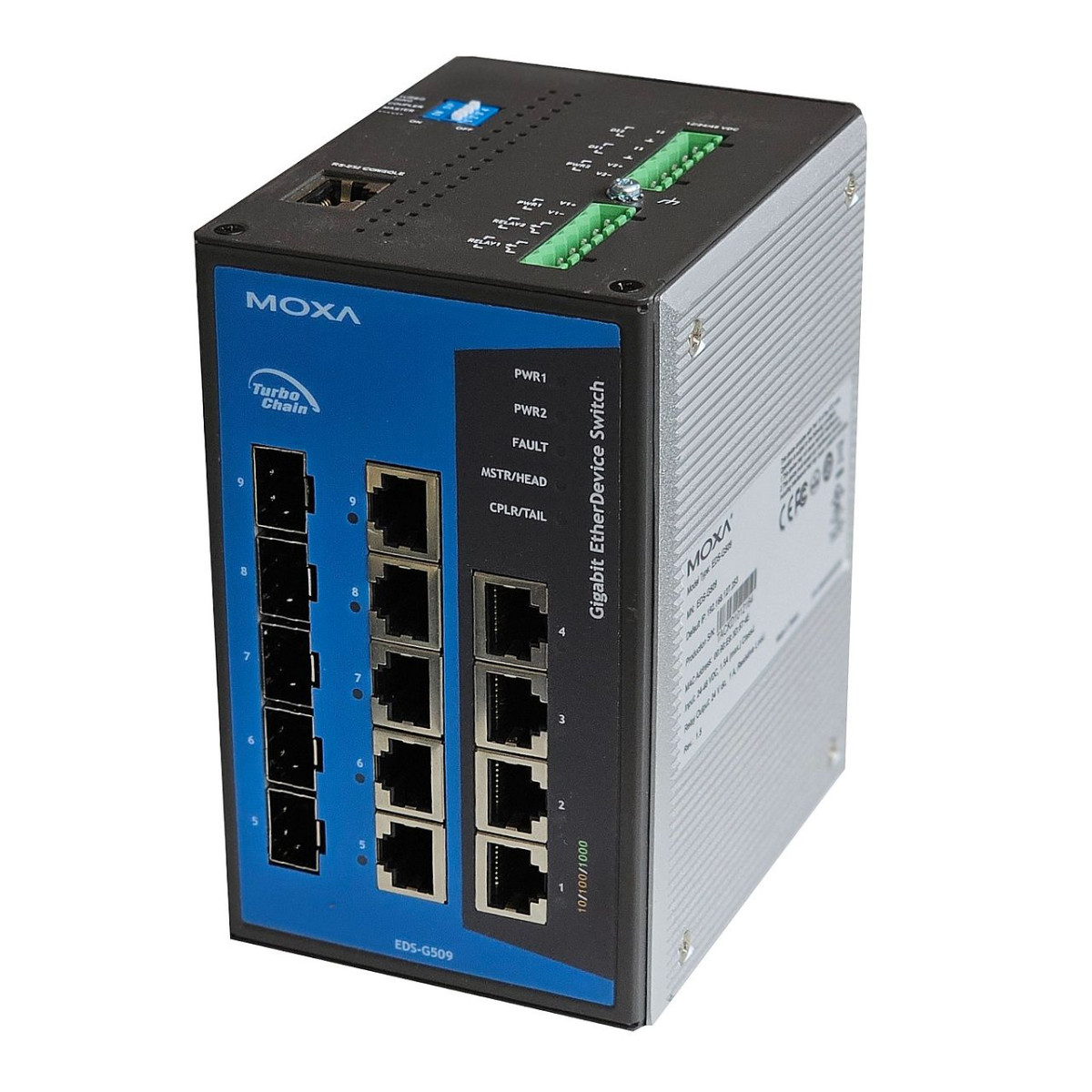 PRZEMYSŁOWY SWITCH MOXA EDS-G509 REV. 1.5 4x1GB 5xCOMBO SFP/RJ-45 L2