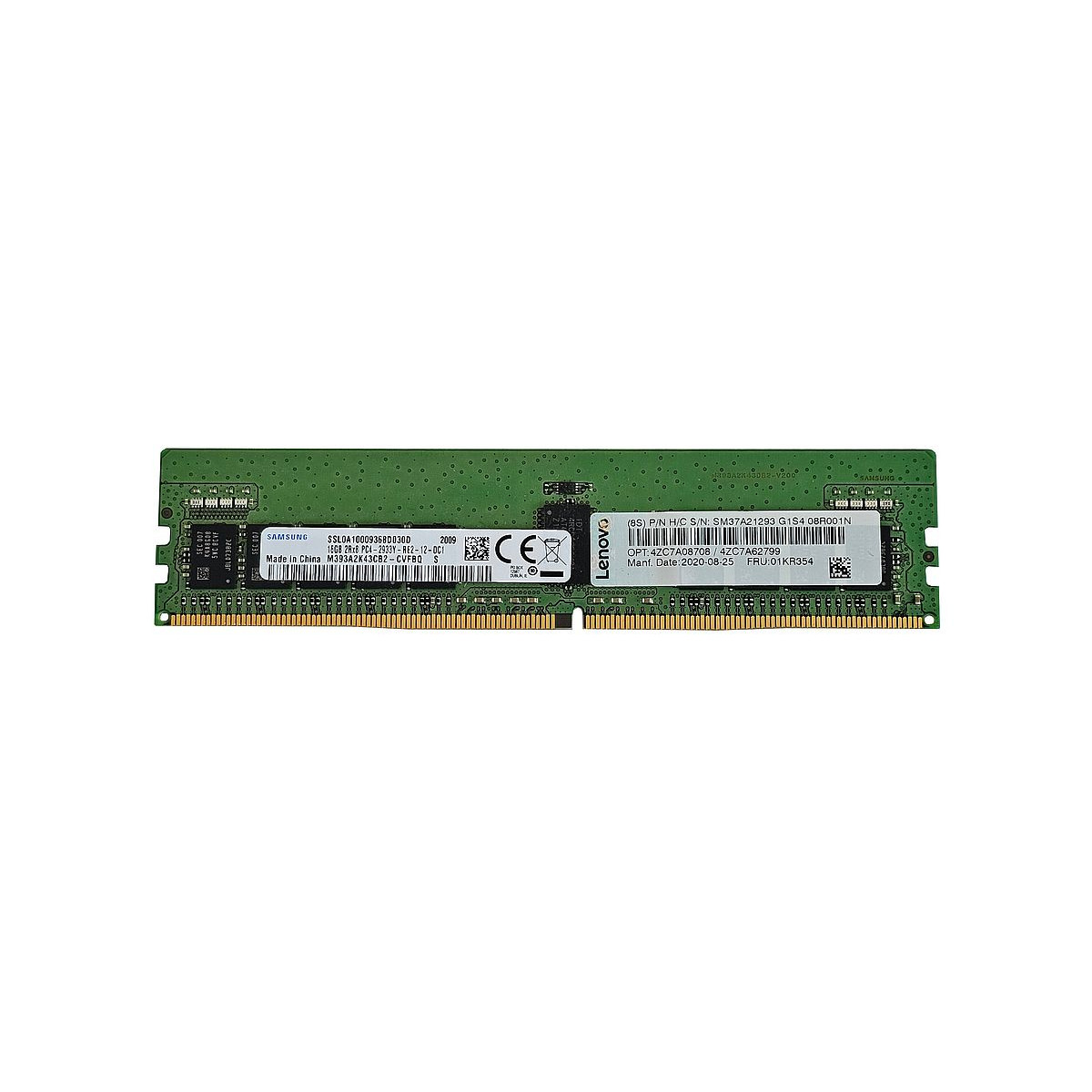 LENOVO SAMSUNG 16GB 2Rx8 PC4-2933Y ECC REG 01KR354 M393A2K43CB2-CVFBQ