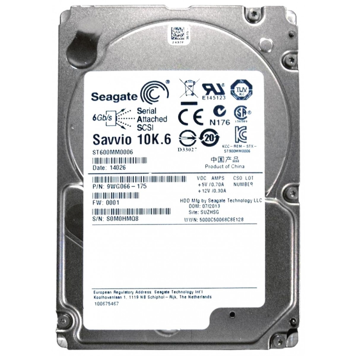 SEAGATE SAVVIO 10K.6 600GB SAS 6G 2,5 ST600MM0006