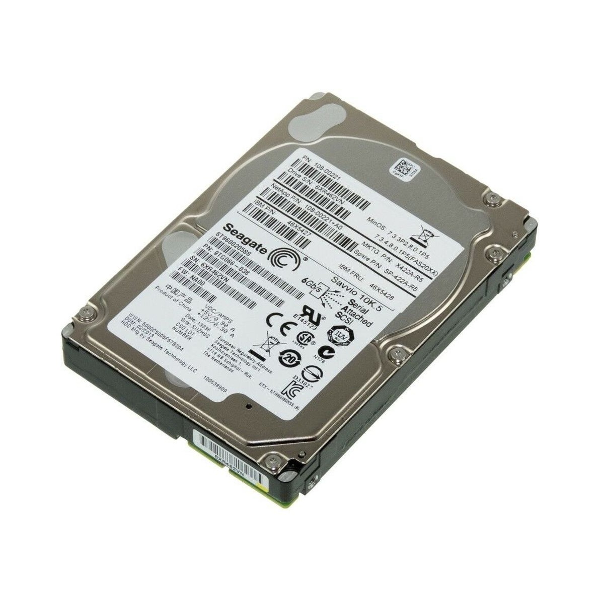 NETAPP IBM 600GB SAS 10K 6G 2,5 X422A-R5 108-00221