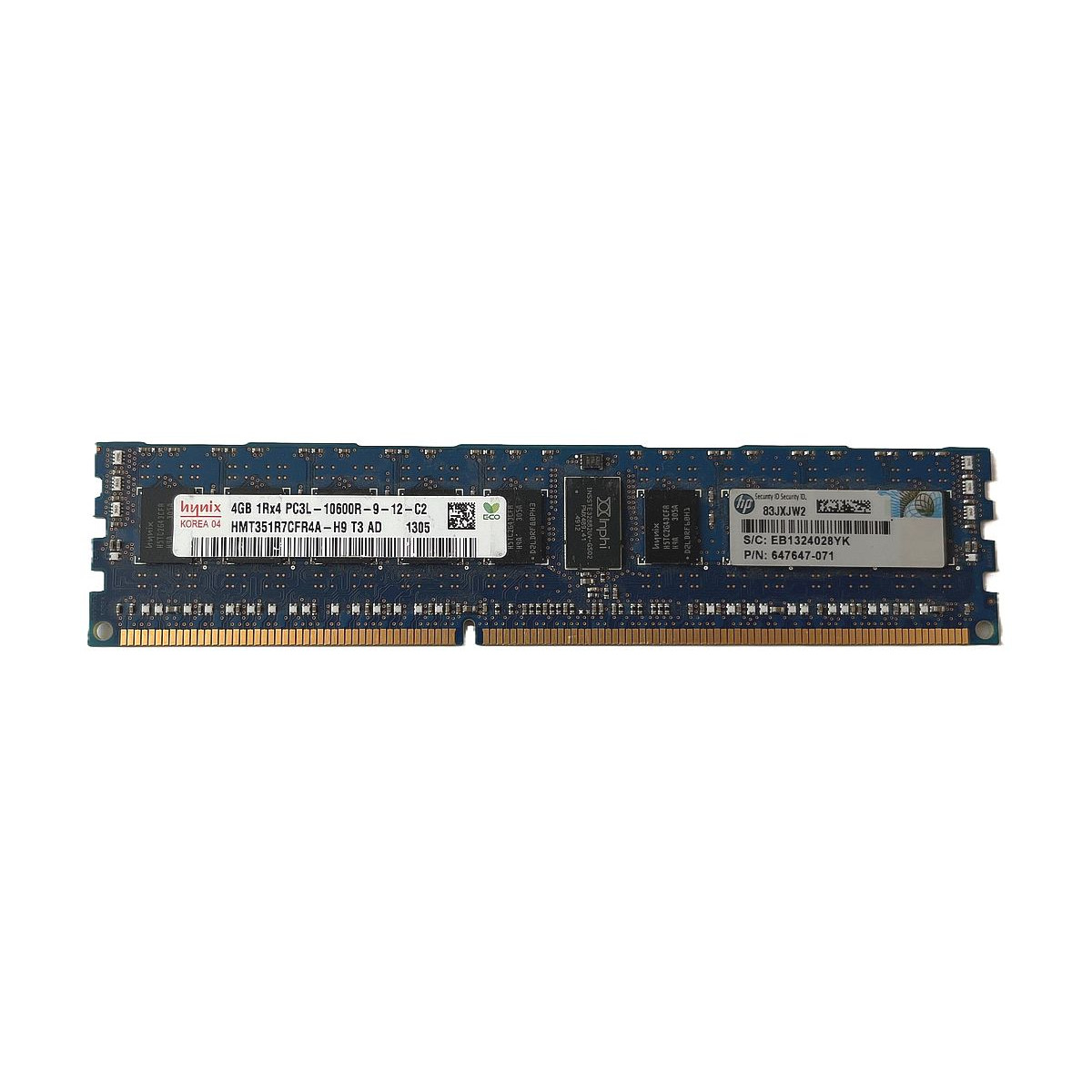 PAMIĘĆ HP HYNIX 4GB 1Rx4 PC3L-10600R ECC REG HMT351R7CFR4A-H9 647647-071