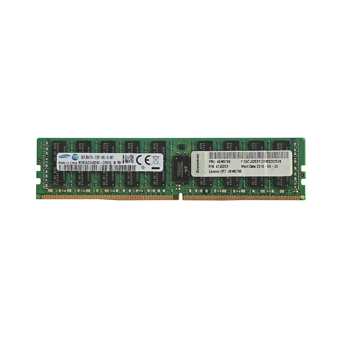 LENOVO SAMSUNG 16GB 2Rx4 PC4-2133P ECC REG 47J0253 M393A2G40DB0