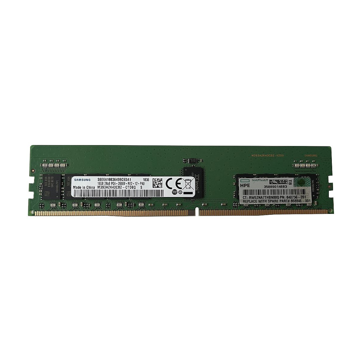 PAMIĘĆ HP SAMSUNG 16GB 2Rx8 PC4-2666V ECC REG M393A2K43CB2-CTD8Q 840756-091