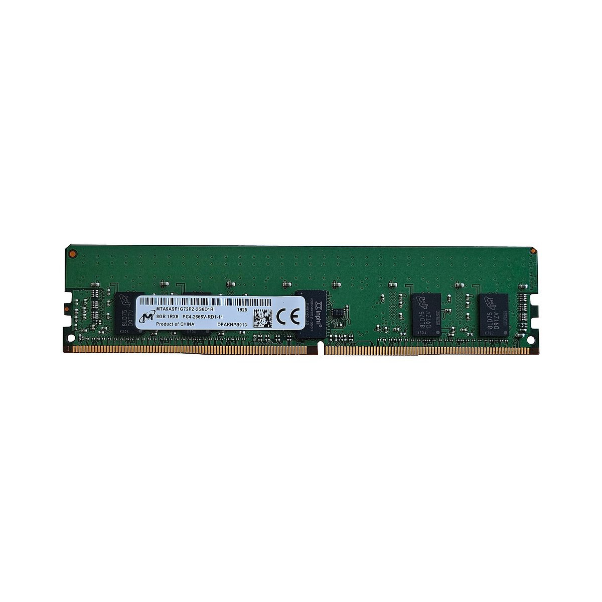 MICRON 8GB 1Rx8 PC4-2666V ECC REG MTA9ASF1G72PZ-2G6D1RI