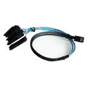 UNIWERSALNY KABEL 1xMINISAS SFF-8643 NA 4xSAS SATA 12G 52CM