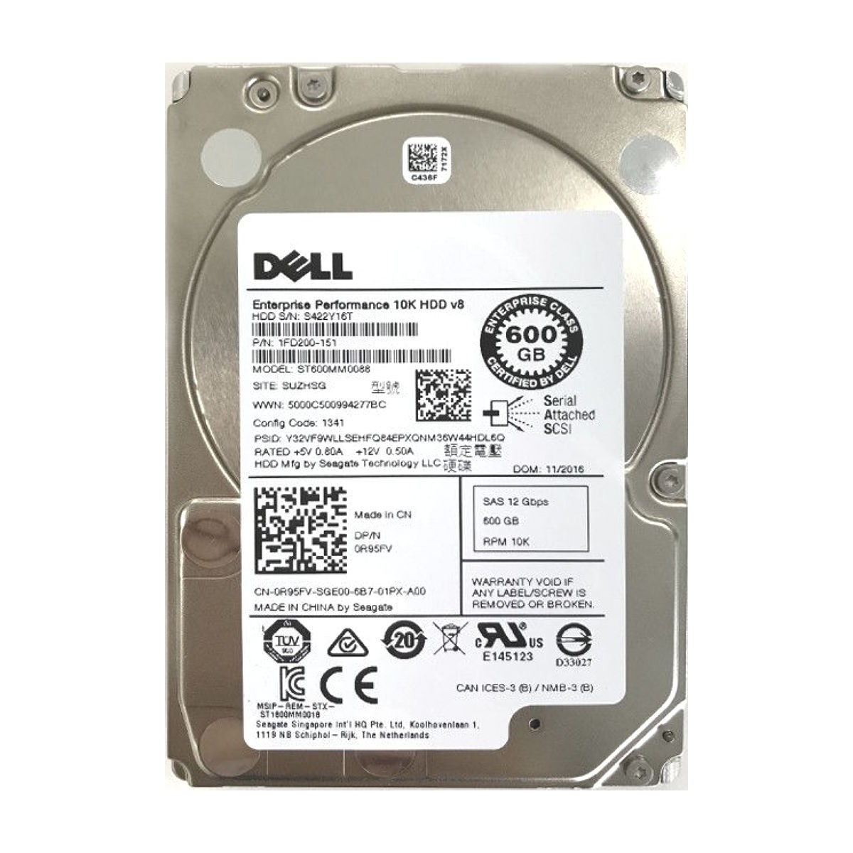 DELL ENTERPRISE 10K v8 600GB SAS 12G 2,5 0R95FV
