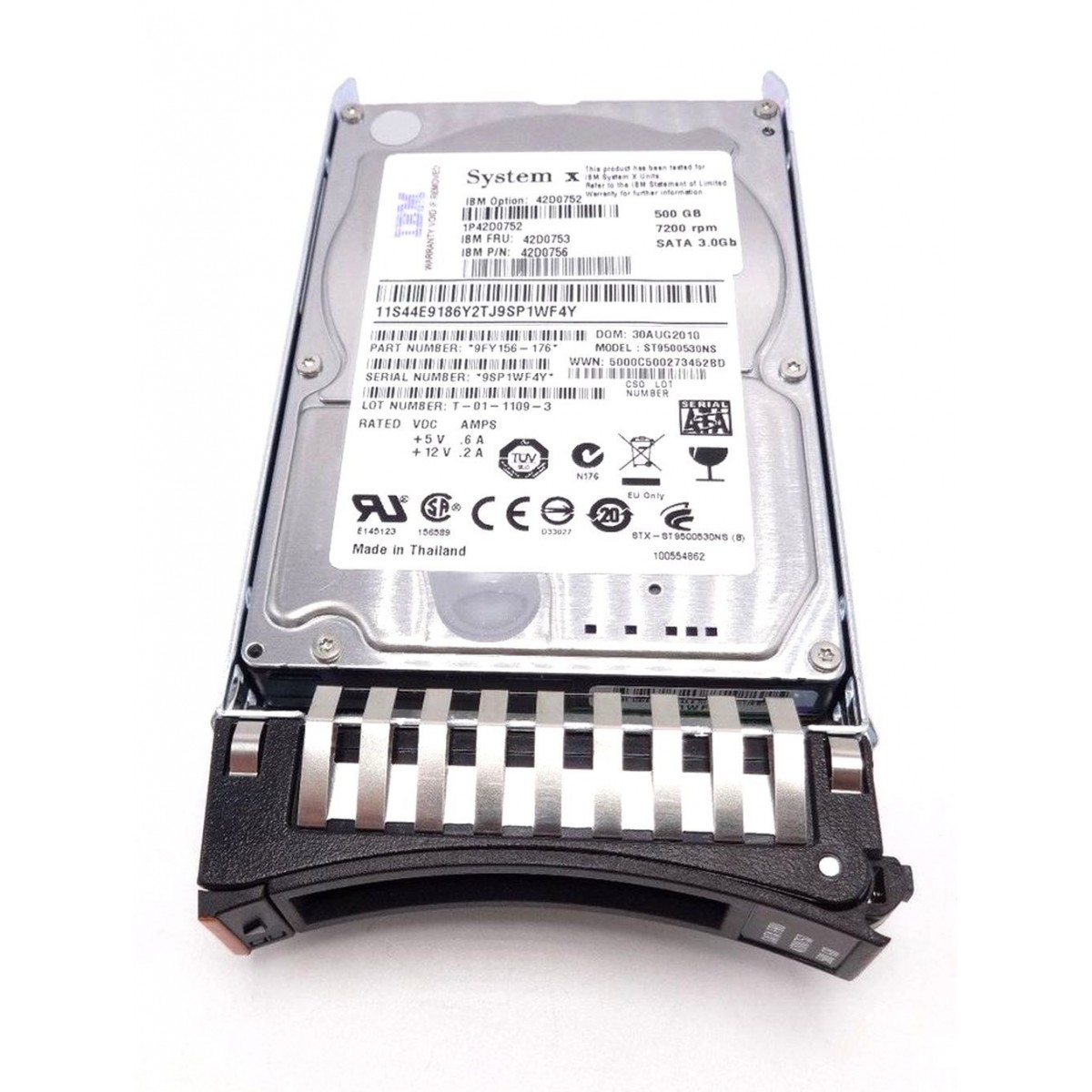 DYSK IBM 500GB SATA 3G 7.2K 2,5 RAMKA 42D0753