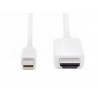 NOWY KABEL DIGITUS 1xMINI DISPLAYPORT NA 1xHDMI TYP A 2M 4K 60Hz AK-340304