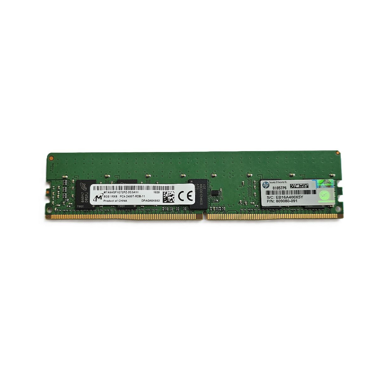 HP MICRON 8GB 1Rx8 PC4-2400T ECC REG MTA9ASF1G72PZ-2G3A1II 809080-091