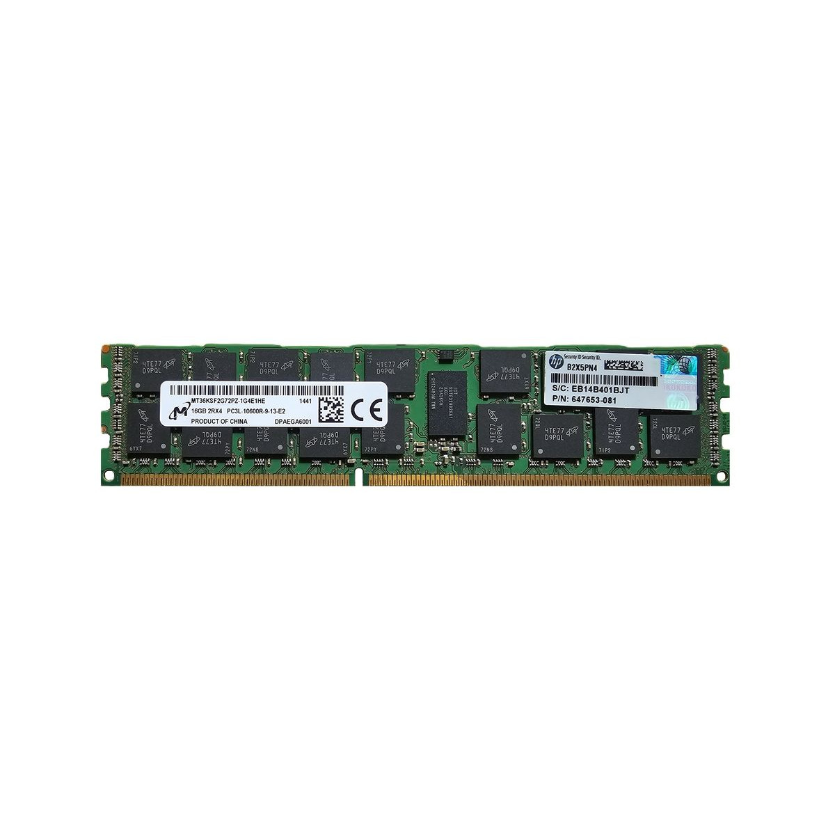 HP MICRON 16GB 2Rx4 PC3L-10600R ECC REG MT36KSF2G72PZ-1G4E1HE 647653-081