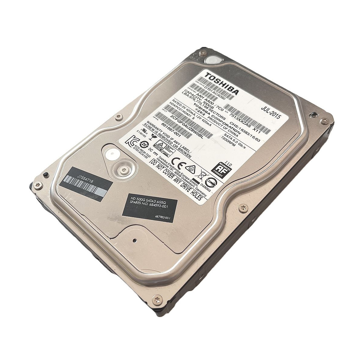 DYSK HP TOSHIBA 500GB SATA 7.2K 6G 3,5 661697-001 DT01ACA050