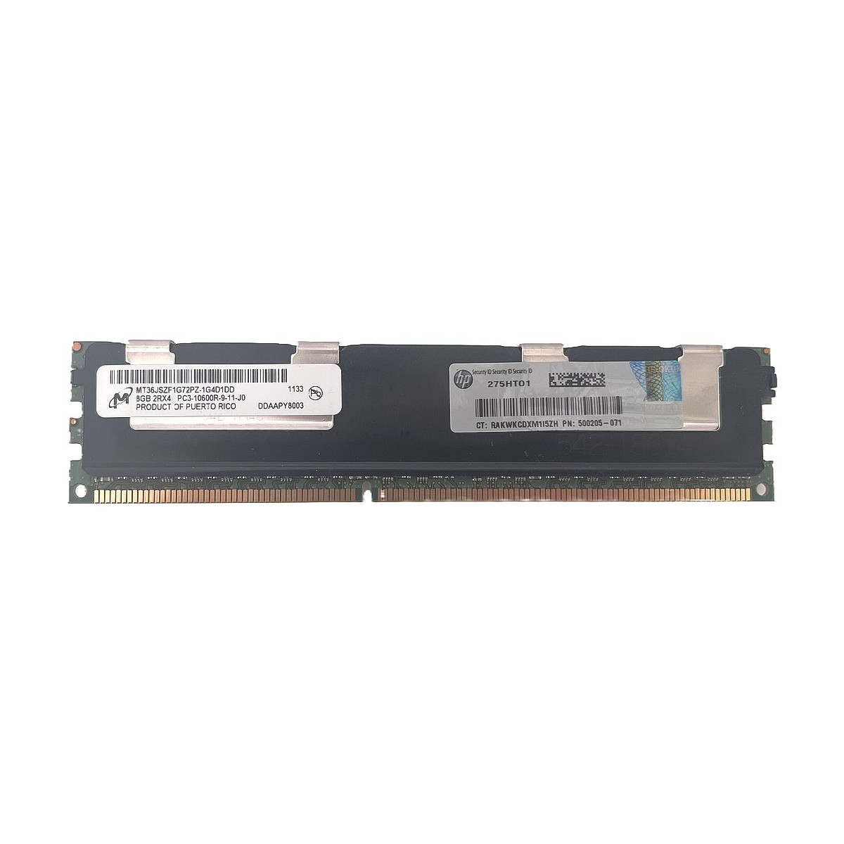 PAMIĘĆ HP MICRON 8GB 2Rx4 PC3-10600R G6-7 MT36JSZF1G72PZ-1G4D1DD 500205-071