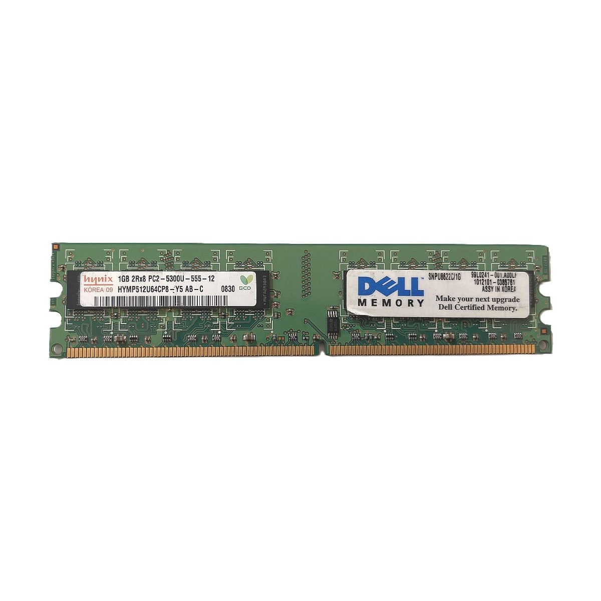 DELL HYNIX 1GB 2Rx8 PC2-5300U NON-ECC UDIMM HYMP512U64CP8-Y5 SNPU8622C/1G