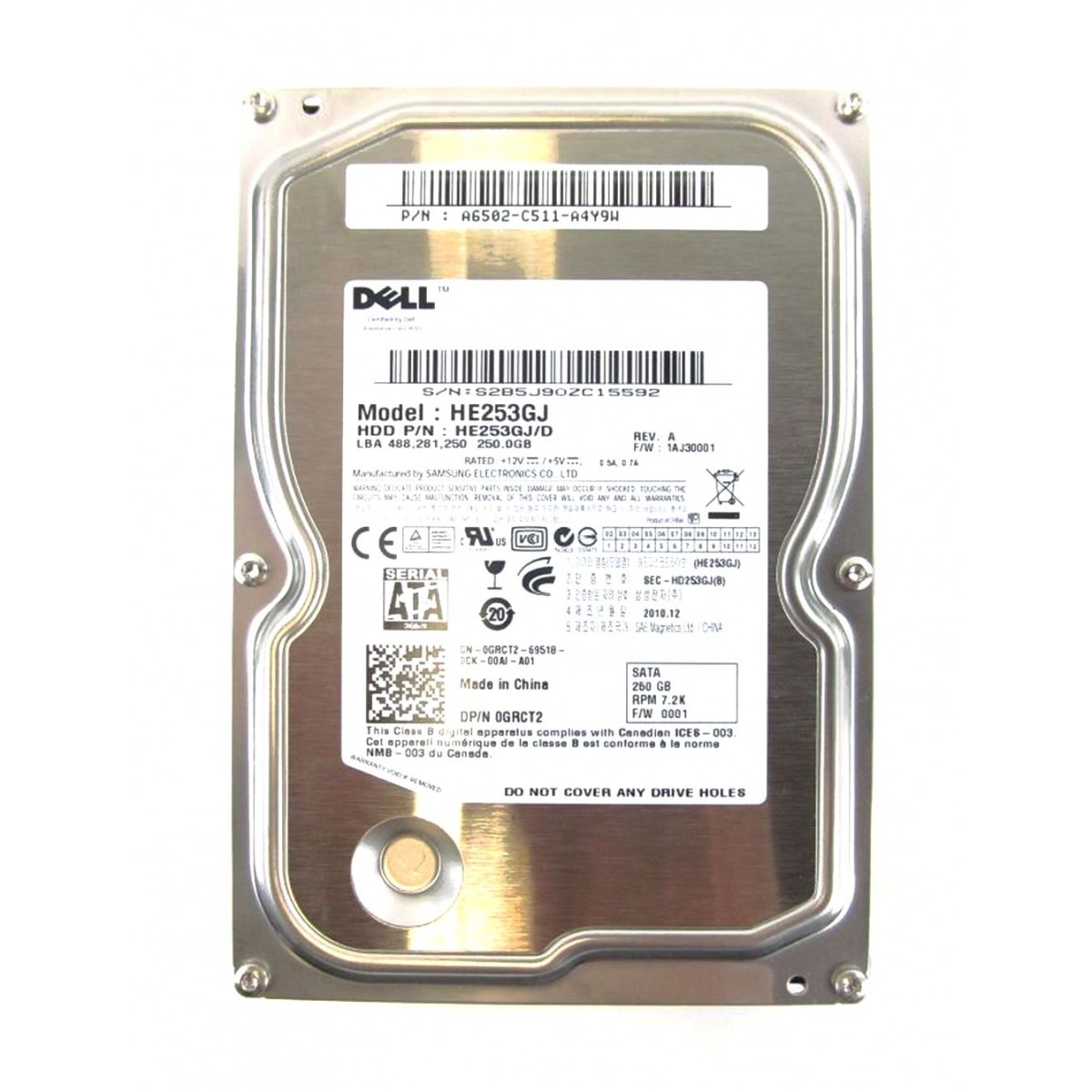 DELL SAMSUNG 250GB SATA HE253GJ 7.2K  0GRCT2