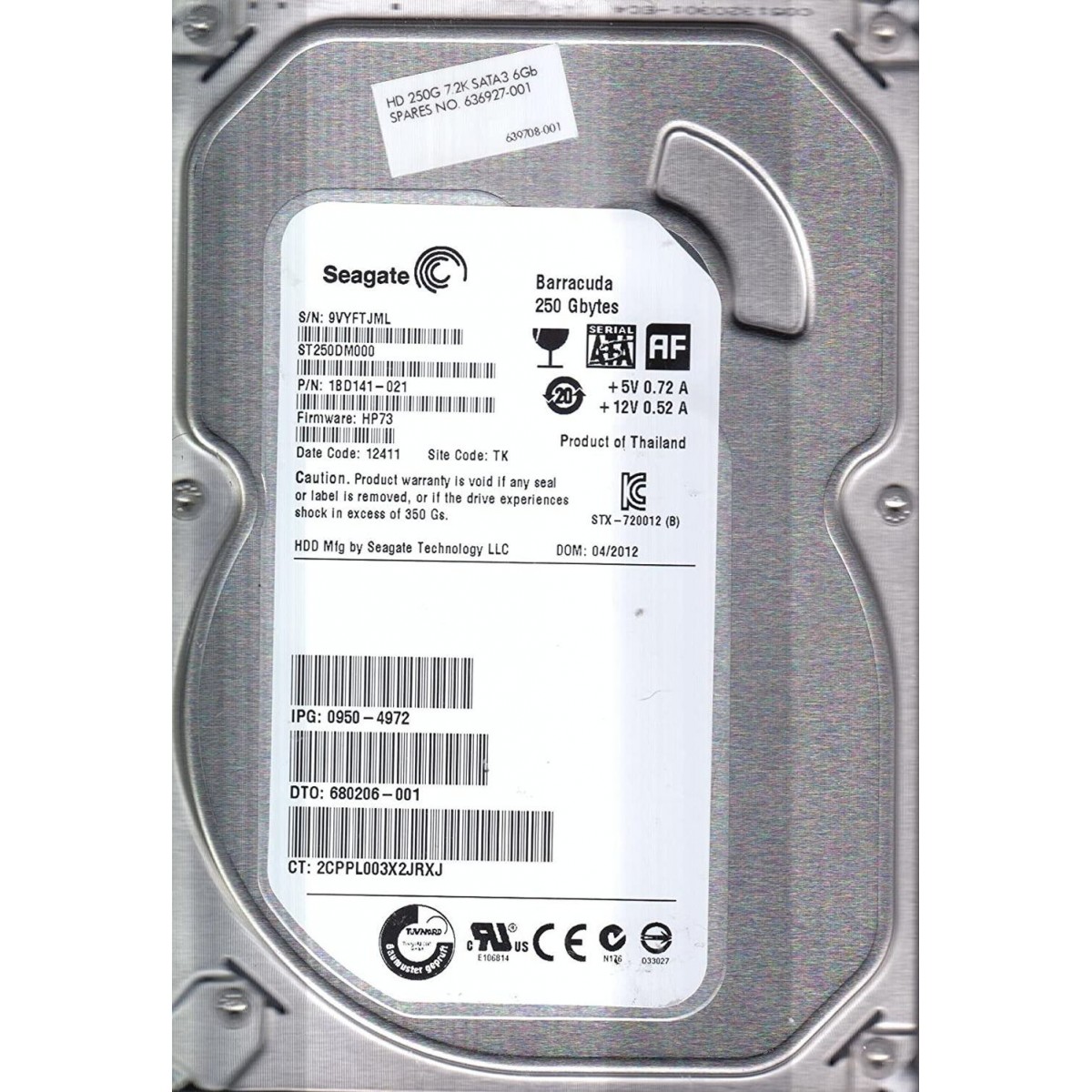 DYSK SEAGATE 250GB SATA III 7.2K 3,5 1BD141-021