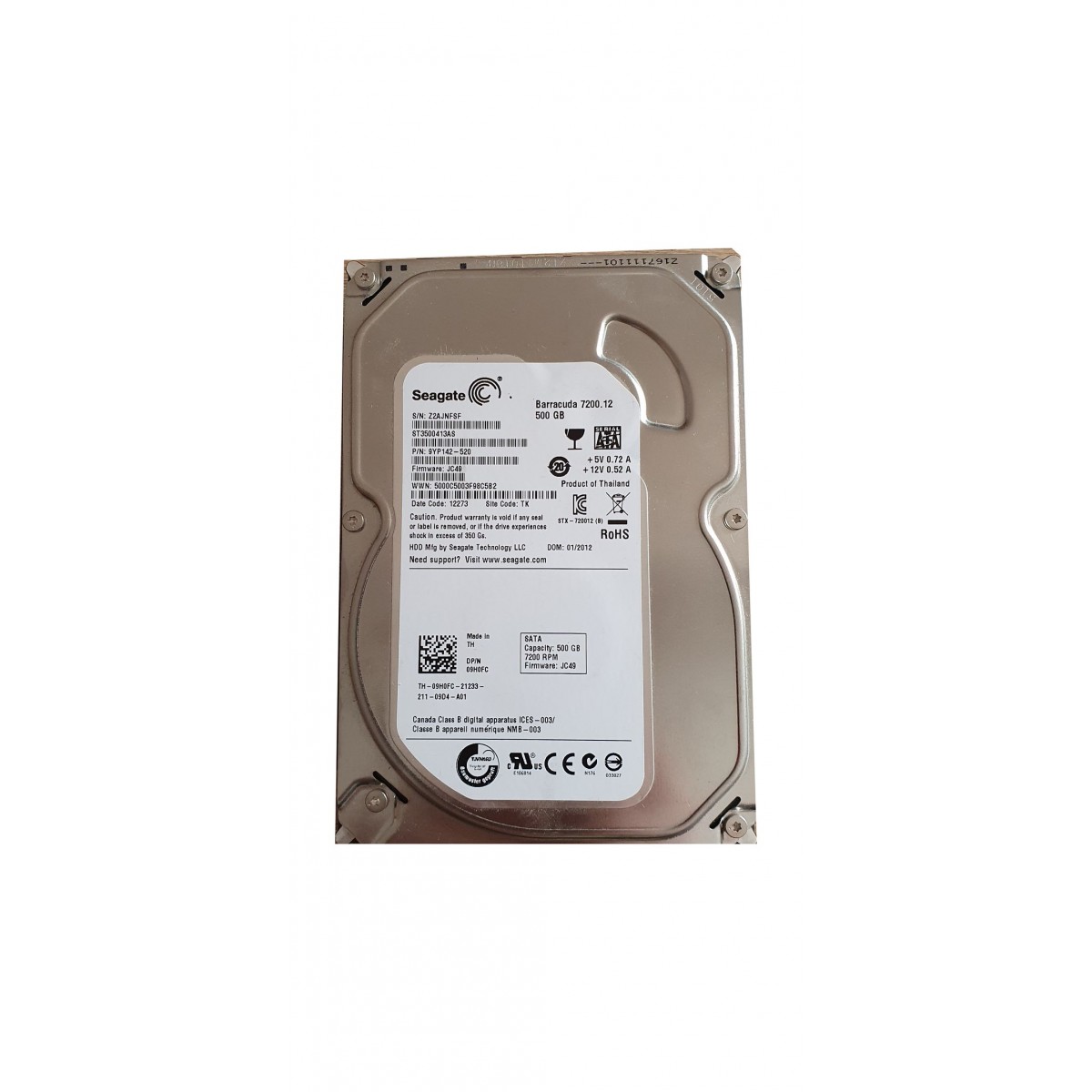 DELL SEAGATE 500GB SATA 16MB 7.2K 3,5 09H0FC