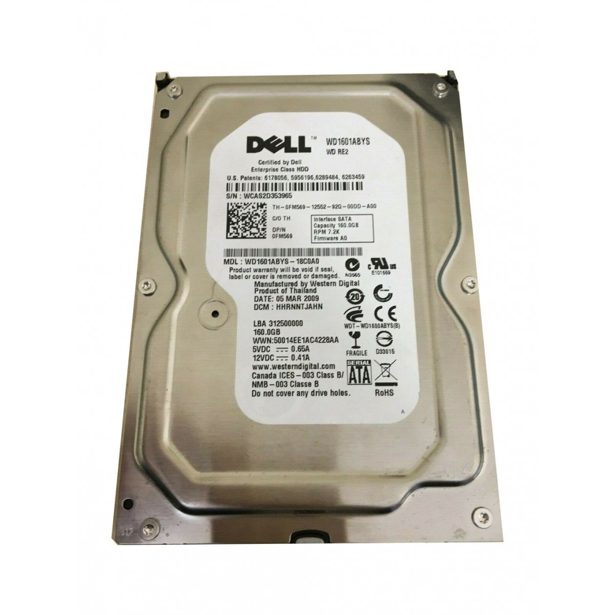 DYSK DELL 160GB SATA 7.2K 3,5 FM569