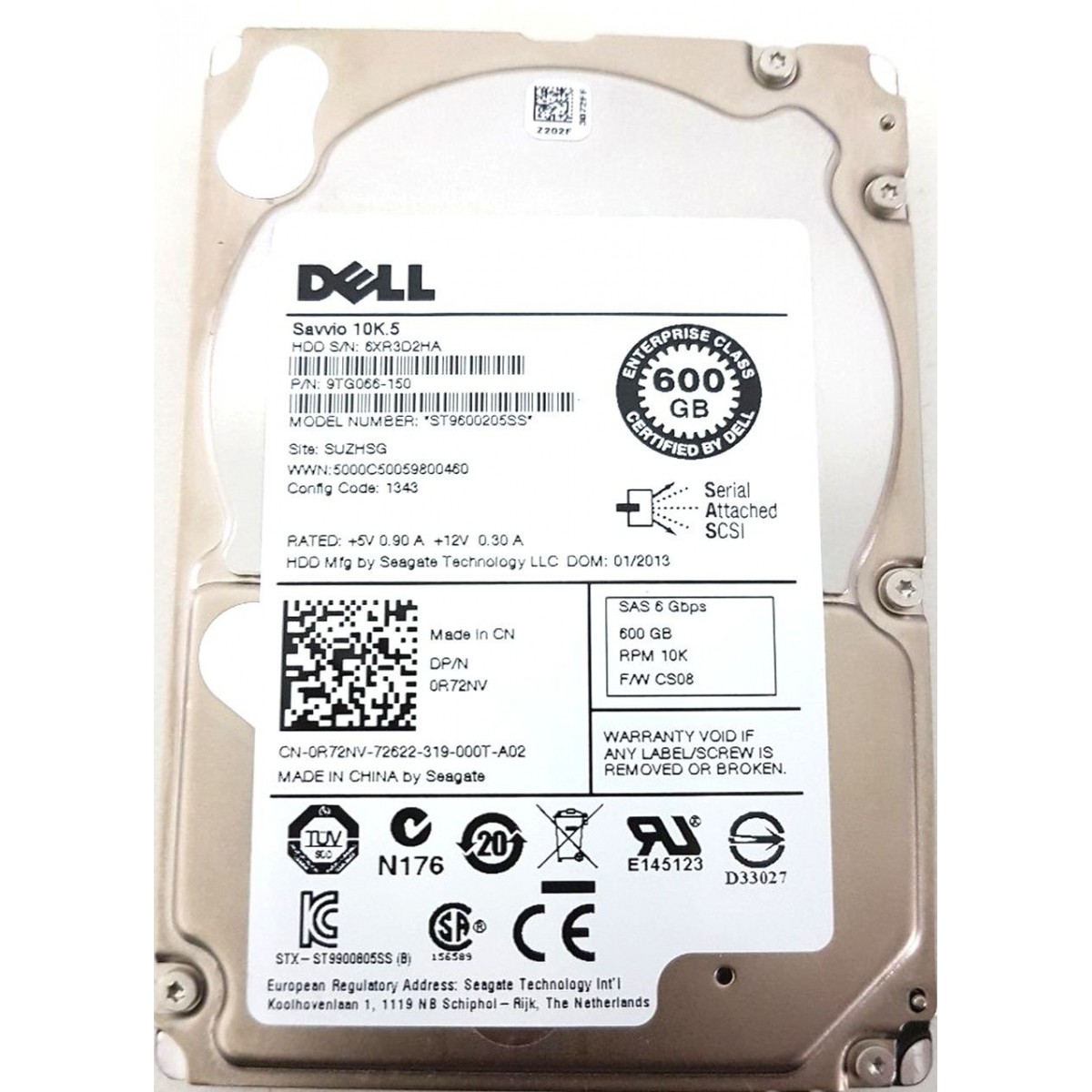 DYSK DELL 10K.5 600GB SAS 10K 2,5 0R72NV