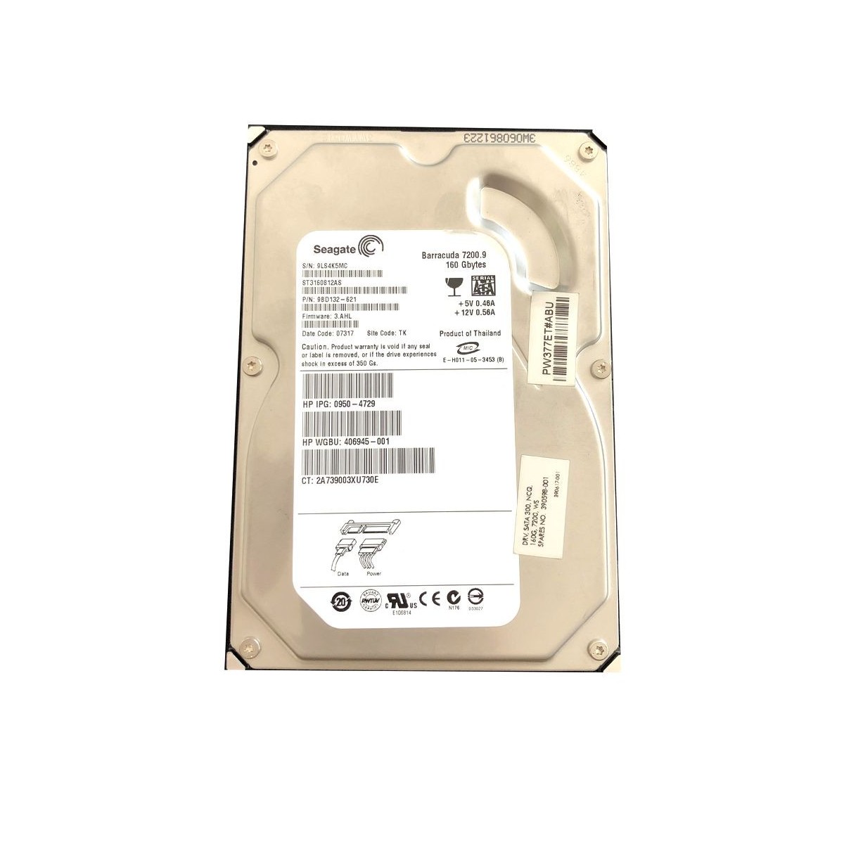 HP SEAGATE 160GB 7.2K SATA 3,5 ST3160812AS