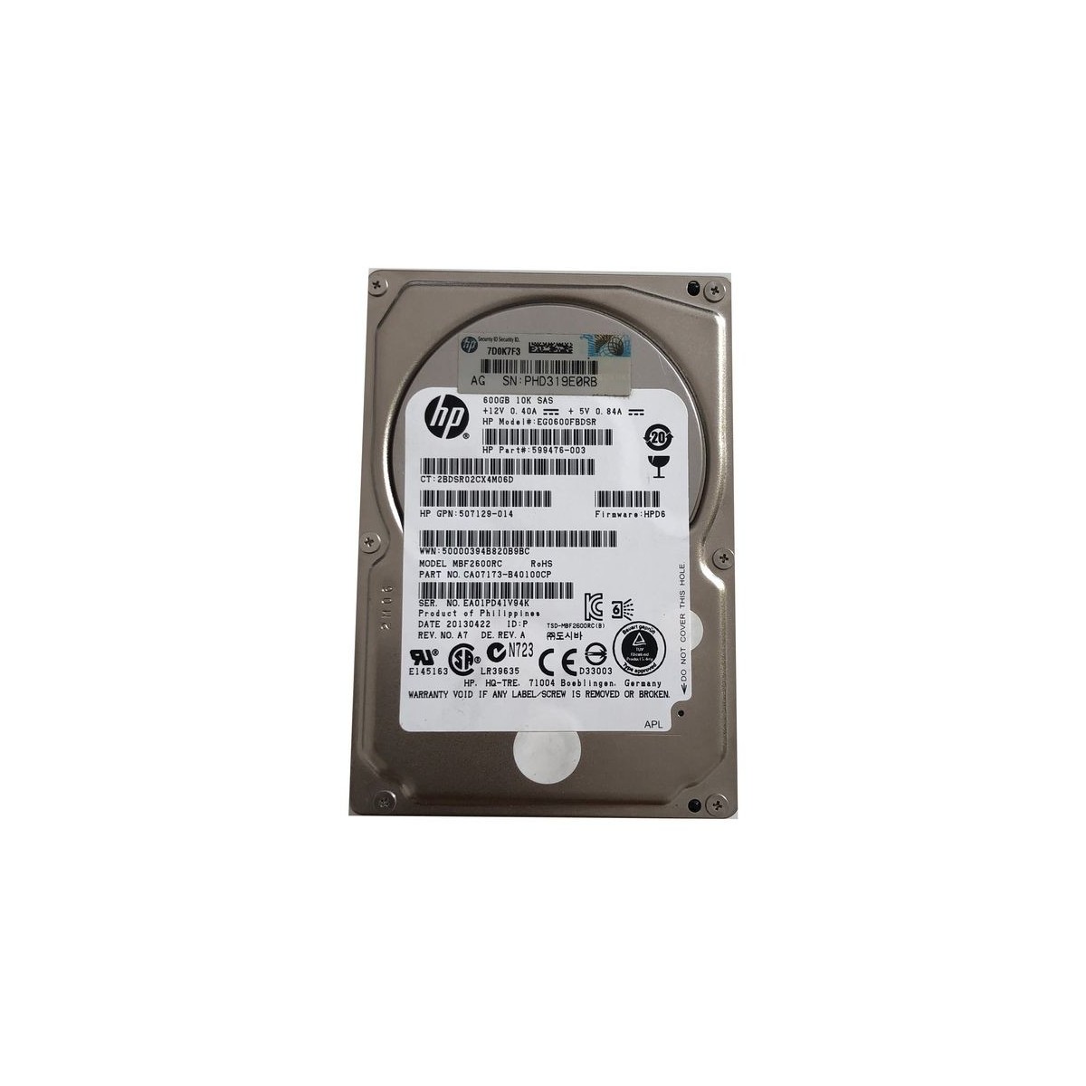 DYSK TWARDY HP 600GB SAS 10k 2.5 599476-003