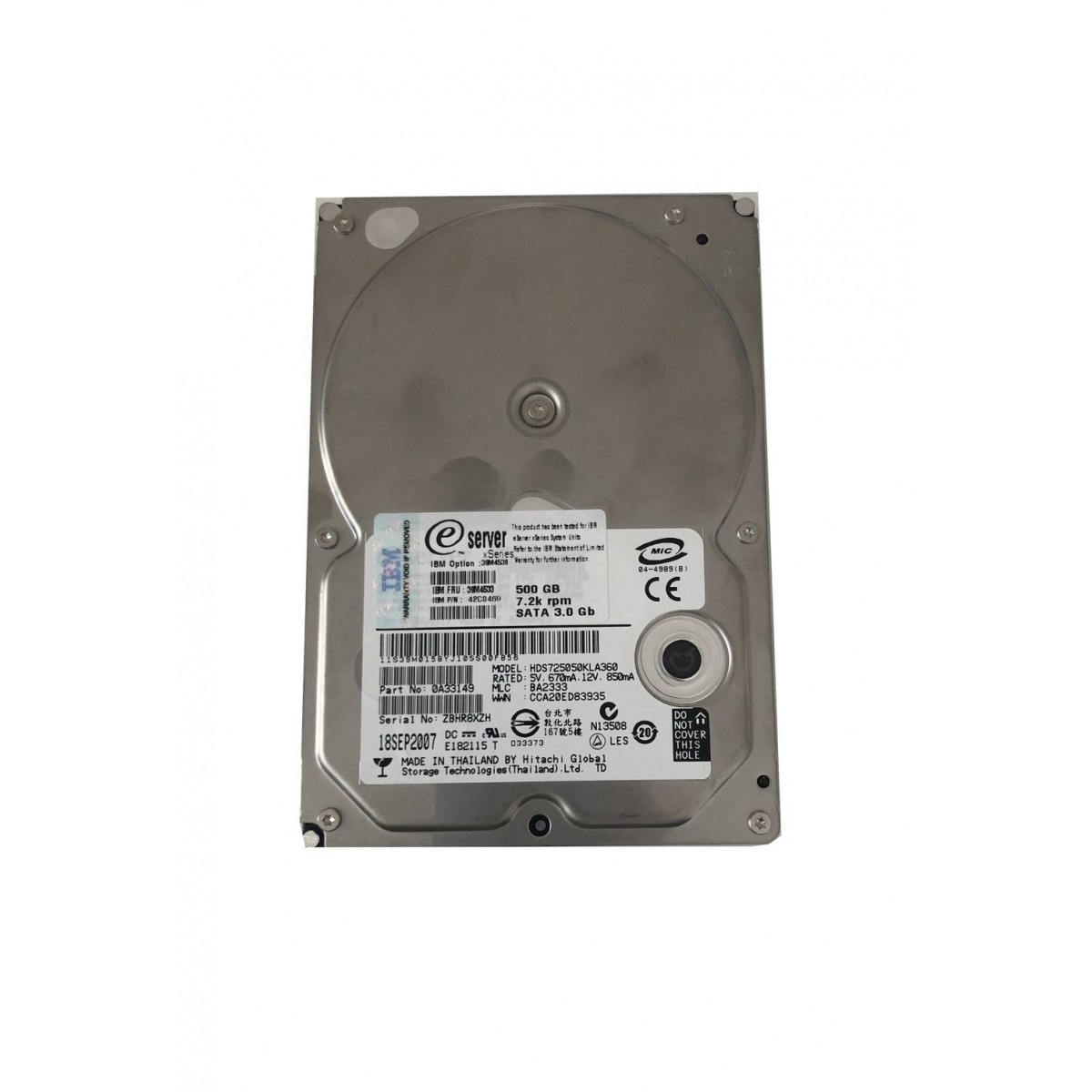 DYSK IBM 500GB SATA 3G 7.2K 2,5 39M4533