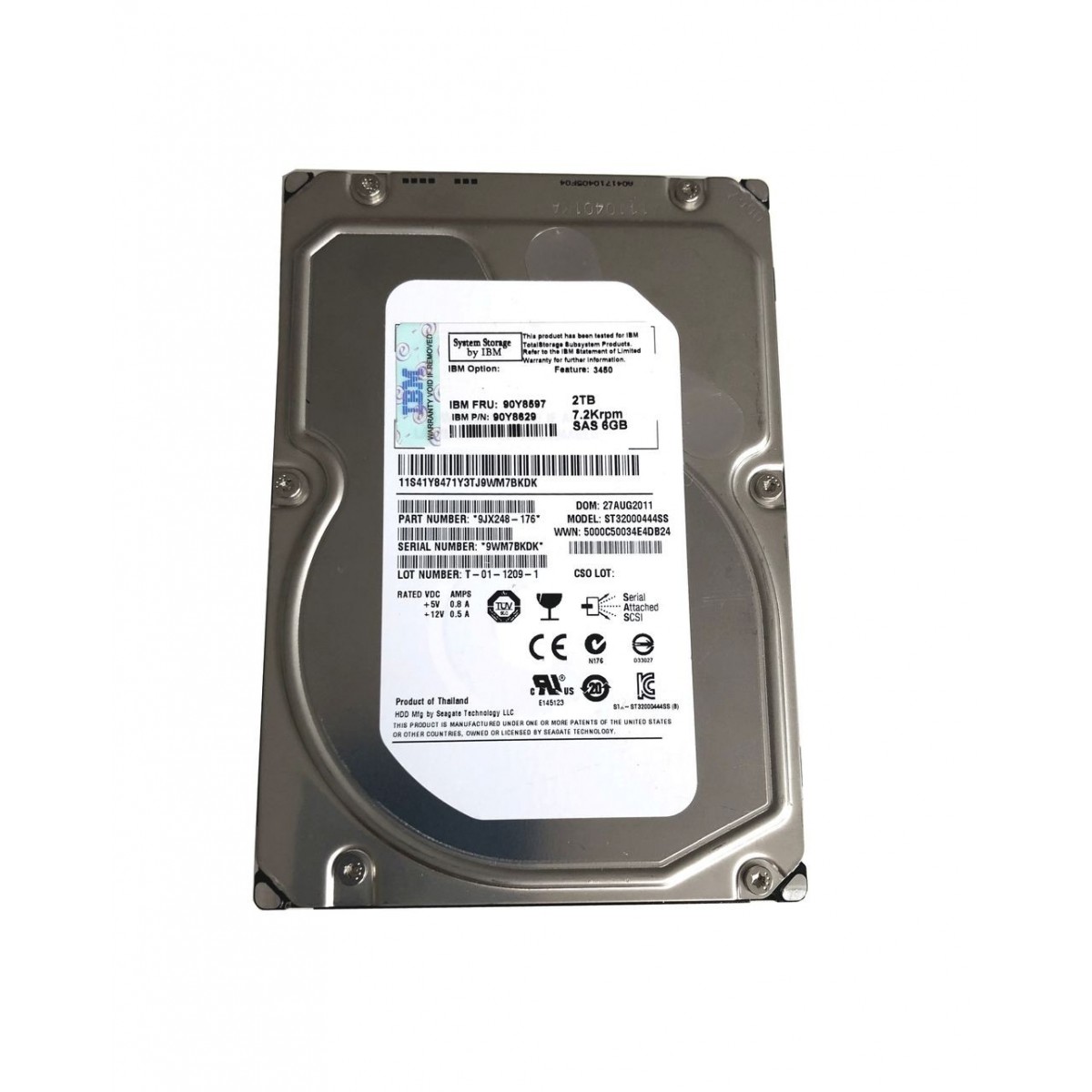 DYSK IBM 2TB SAS 7,2K 6G 3,5 90Y8597 ST32000444SS