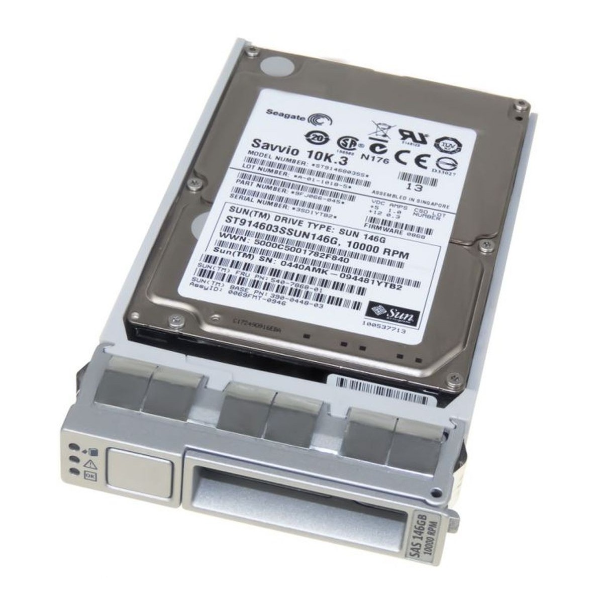 SUN SAVVIO 10K.3 146GB SAS 10K 6G 2,5 RAMKA 540-7868-01