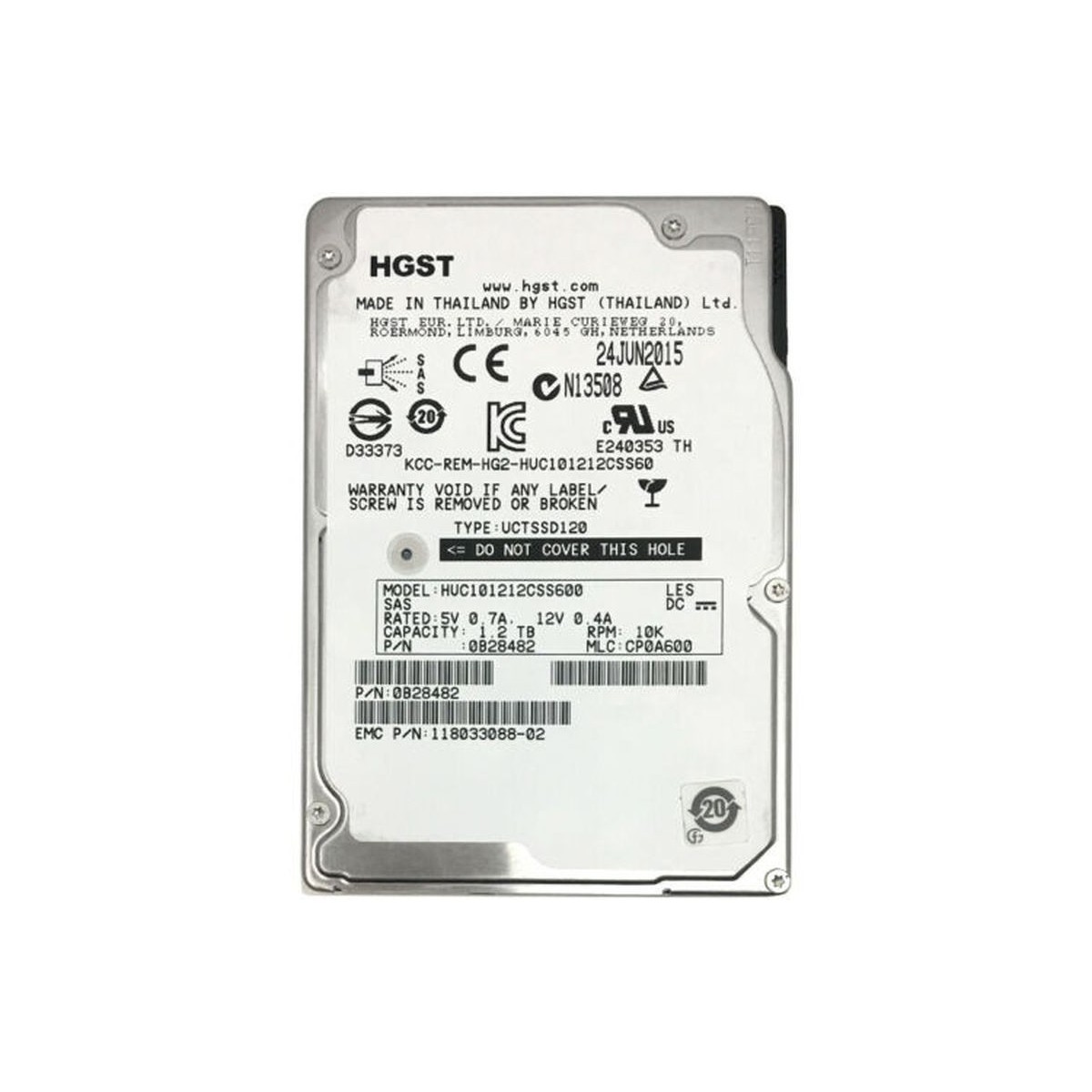 DYSK EMC HGST 1.2TB SAS 10K 6G 2,5 118033088-02