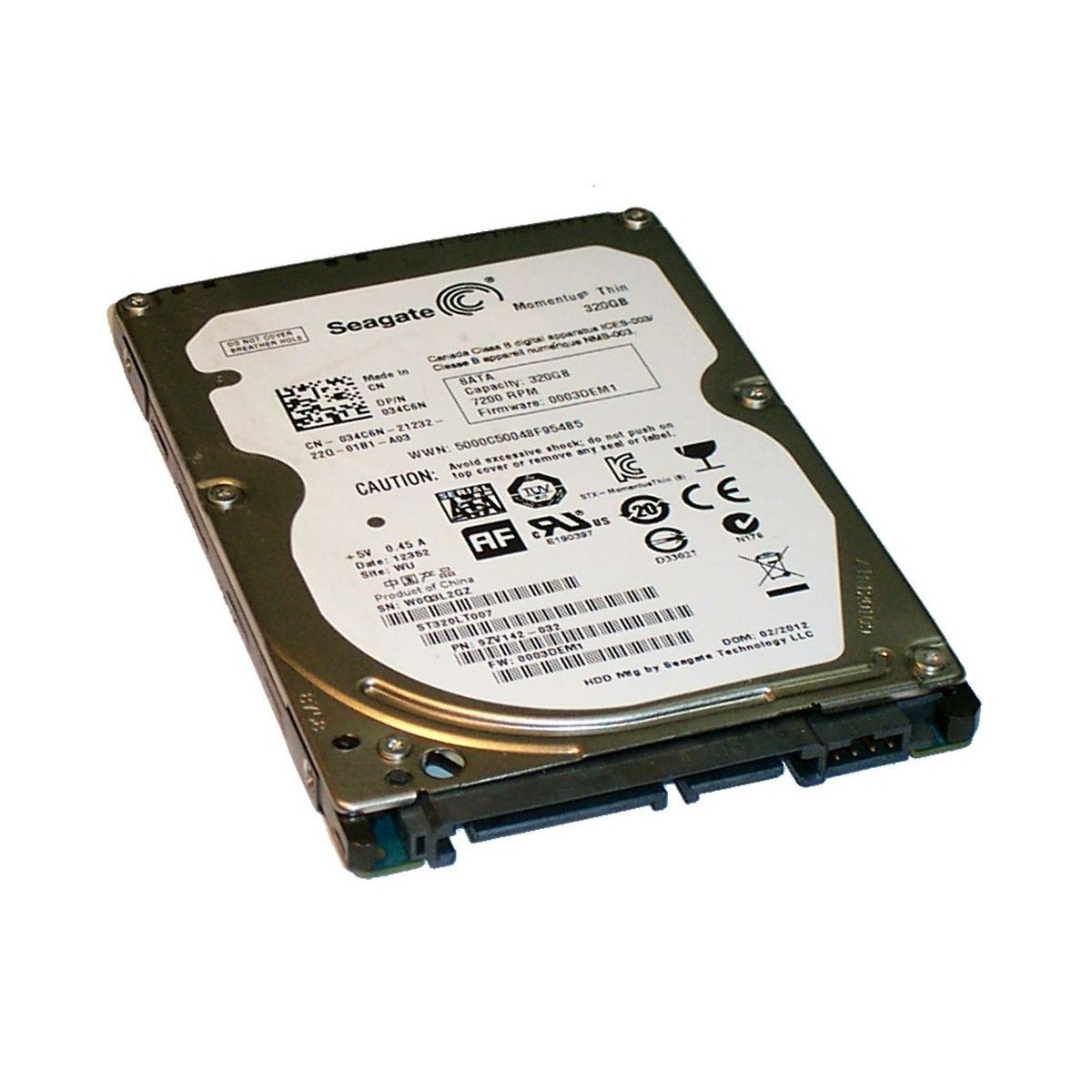 DYSK LAPTOPOWY DELL 320GB SATA 7.2K 3G 7MM 034C6N